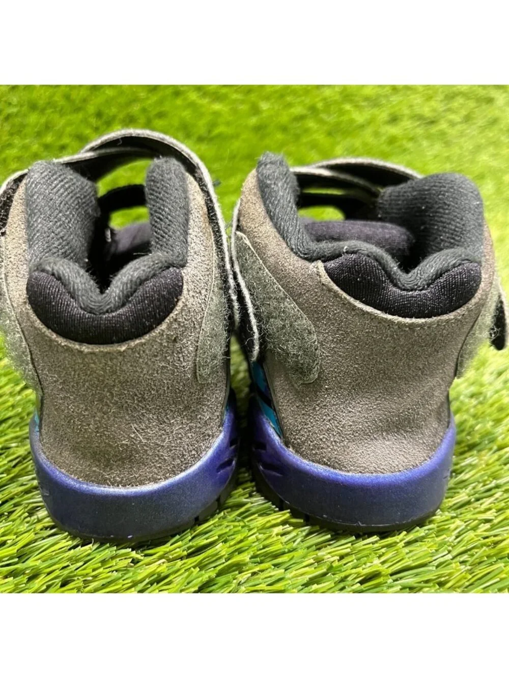 Nike Air Jordan 8 Retro Toddler Size 7C Black Gray Blue Athletic Shoes Sneakers